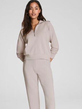 SPANX AirEssentials Half-Zip Top and Wide Leg Pant, Medium